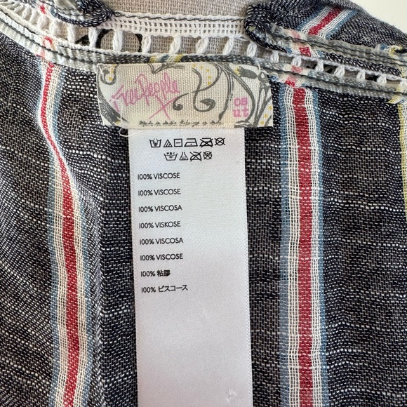 Free People Striped Black and Pink Kimono - Picture 7 of 7